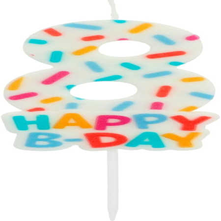 Folat Velas Vela Cozy Sprinkles Número 8-7